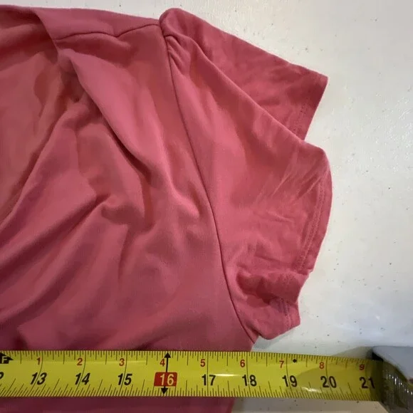 Women’s LOFT Coral Knit Dress Front Twist Size Medium Fit & Flare Knee Length - Picture 9 of 9